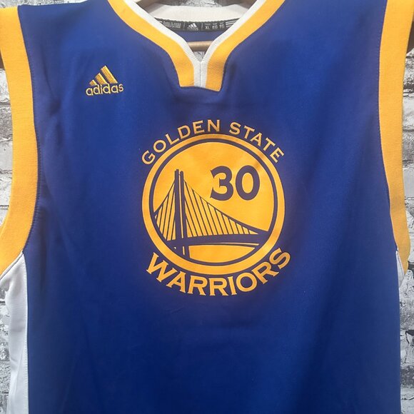 EUC Adidas NBA Golden State Warriors Stephen Curry #30 Jersey Youth XL (18/20) - Picture 3 of 15